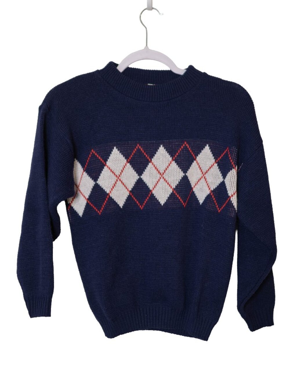Marks & Michael Boys Navy Red White Knit Kid's Sweater - Size Medium